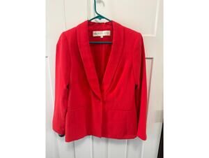 Trina Turk size 2 Coral blazer one button shawl collar